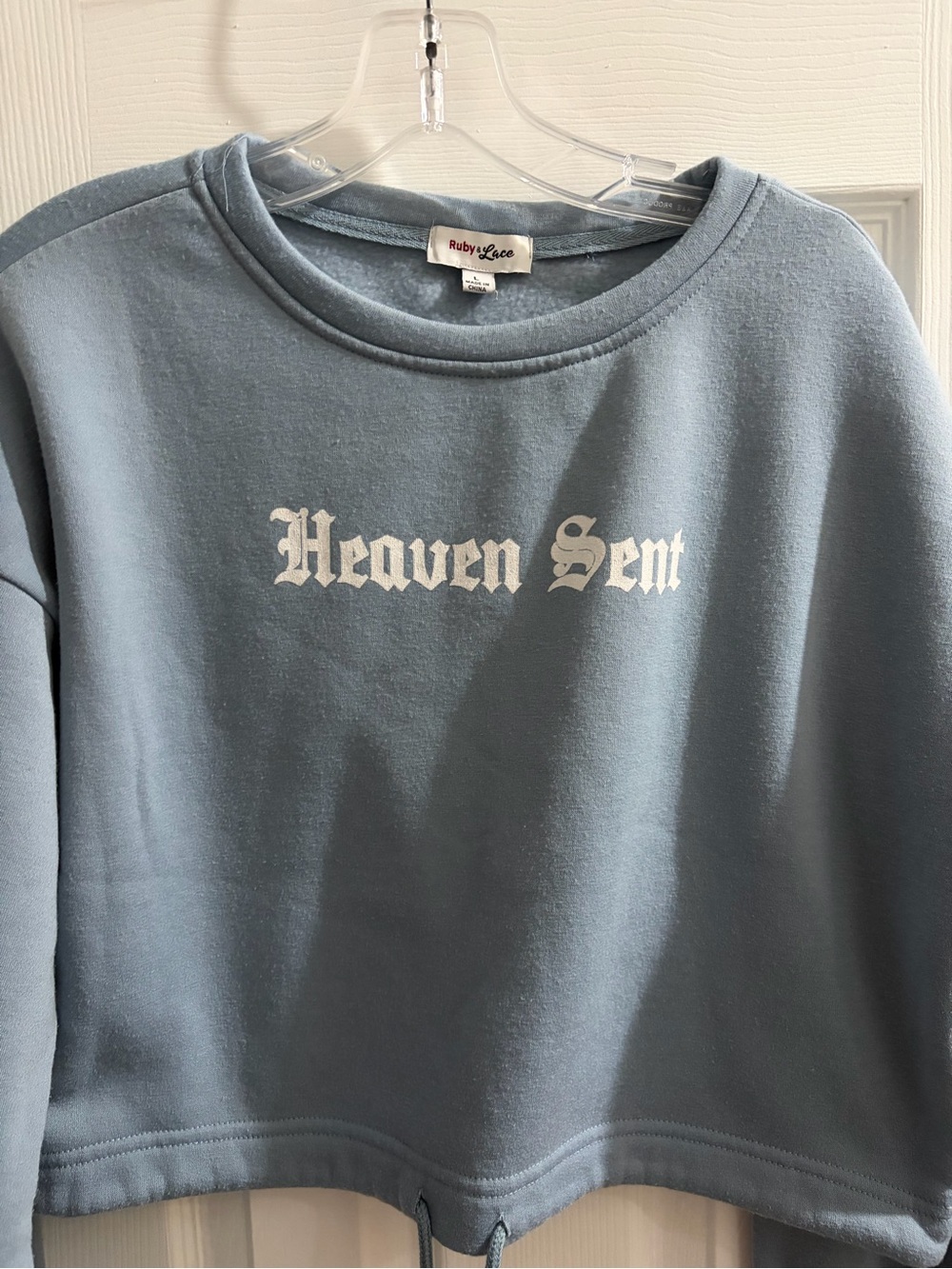 Ruby & Lace Dusty Blue 'Heaven Sent' Crewneck Sweatshirt